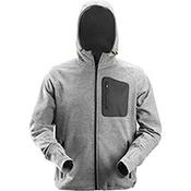 Snickers 8041 FlexiWork, Fleece Hoodie Grey - Black Size: M