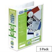 Elba Panorama Presentation 70mm White A4 Lever Arch File Pack of 5 image