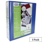 Elba Panorama Presentation 70mm Blue A4 Lever Arch File Pack of 5 image