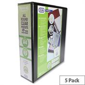 Elba Panorama Presentation 70mm Black A4 Lever Arch File Pack of 5 image