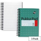 Pukka Pad Ruled Wirebound Mettalic Jotta Notepad 200 Pages A6 (Pack of 3) JM036 image