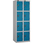 Probe 4 Door Locker Silver Body, Blue Door - Cam Lock, ACTIVECOAT, Nest of 2  W305 x D305 x H1780mm 7 Year Warranty image