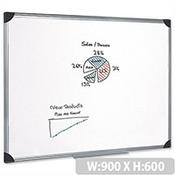 Magnetic Whiteboard Aluminium Trim 900 x 600mm 5 Star– Wall-Mountable, Accessory Kit, Magnetic, Suitable For The Office, Drywipe &amp; Wall Fixing Method (908116)