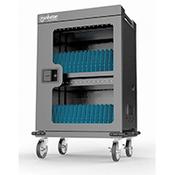 Manhattan Charging Cabinet/Cart via USB-C x32 Devices, Trolley, Power Delivery 18W per port (576W total), Suitable for iPads/other tablets/chromebooks up to 15.6 Inches, Bays 380x30x280mm, Device charging cables not included, Lockable (PIN code), EU &amp; UK 