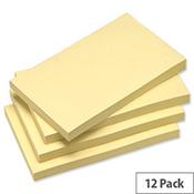 5 Star Re-Move Recycled Notes Repositionable Pad of 100 Sheets 76x127mm Yellow [Pack 12] image