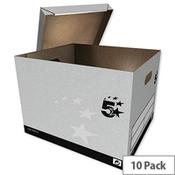 5 Star Facilities Storage Box Quick-assembly Extra Large Grey Pack 10 image