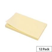 5 Star Extra Sticky Re-Move Notes Pad of 90 Sheets 76x127mm Yellow [Pack 12]