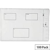 5 Star Elite Protective Envelopes Polythene Opaque 250x320mm &amp; 50mm Flap Peel &amp; Seal Pack 100 image
