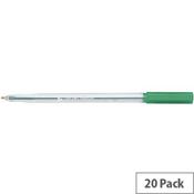 5 Star Office Ballpoint Pen, Medium, Green, 1mm Tip, 0.7mm Line Width (Pack of 20, Ref 907680) - Smooth Writing for Everyday Use image