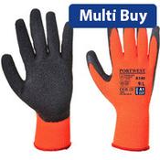 Portwest A140 Thermal Grip Glove Orange &amp; Black Medium image