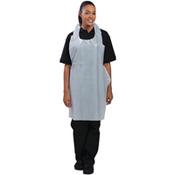 Disposable Polythene Bib Aprons 14.5 Micron White (Pack of 100)