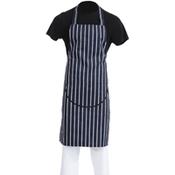 Whites Butchers Apron Navy Stripe with Pocket image