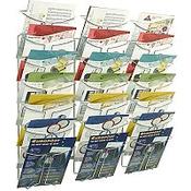 Alba Wall Mounted 7-Tier 21-Pocket Literature Holder A4 Chrome image
