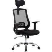 Alphason Florida Executive High Back Mesh Home Office Chair with Headrest Black - Height Adjustable - Tilt Mechanism with Tension Control image