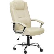 Alphason Houston Executive Chair - High Padded Back - Padded Arms - Chrome Frame - Cream image
