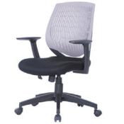 Alphason Malibu Office Chair - Adjustable Seat Height &amp; Tension Control - Black Nylon Base &amp; Castors - Grey Back image
