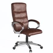 Hampton Executive High Back Office Chair Brown with Armrests and Adjustable Seat image