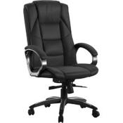 Alphason Northland Executive Office Chair Black Soft Feel Leather - Height Adjustable - Locking Tilt Mechanism with Tension Control