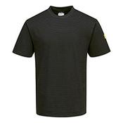 Portwest Anti-Static ESD Short Sleeve T-Shirt - Black - Size XXS
