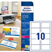 Avery C32016-25 White Satin Business Cards 85 x 54mm Laser 220gsm 250 Cards image