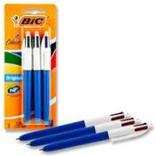 Bic 4 Colour Original Retractable Biros Pack of 3 811909 - Convenient Writing Solution image