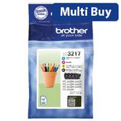 Brother LC-3217 Original Black, Cyan, Magenta, Yellow Pack of 4 Multipack Standard Yield Ink Cartridge image