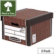 Bankers Box Premium Classic Box Wood Grain Pack of 5 7250513 image