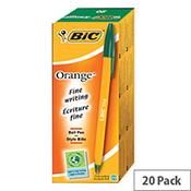 Bic Orange Ballpoint Pen Green Pack 20 image