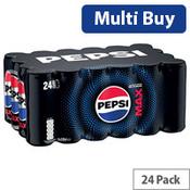 Pepsi Max Original Soft Drink Cans, 330ml (Pack of 24, Ref A01100) - No Sugar Pepsi for Maximum Refreshment