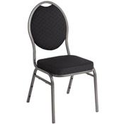 Bolero Oval Back Banquet Chairs Grey &amp; Black (Pack of 4)