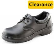 Beeswift Ladies Work Shoes PU/Leather Steel Toecap Size 2 (35) Black - Steel Toe Cap &amp; Midsole Protection, Shock Absorber Heel, Anti-static, Slip Resistant Ref CF13BL02 image