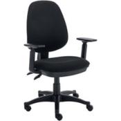 Versi 2 Lever Operators Chair with Adjustable Arms - Ergonomic Office Chair - Adjustable Arms - Black image