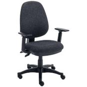 Versi 2-Lever Ergonomic Operator Chair with Adjustable Arms - Charcoal - Height Adjustable Ergonomic Office Chair (115kg Capacity) image