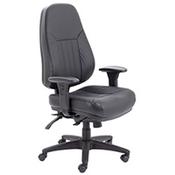 Panther 24 Hour Task Operator Office Chair - High Back - Leather - Heavy Duty  - Black - Weight Tolerance 152kg image