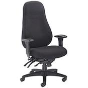 Cheetah 24 Hour Task Operator Office Chair - Fabric - Heavy Duty - Seat Slide - Height Adjustable Arms - Black - Weight Tolerance 152kg image