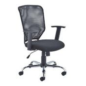 Ergonomic Office Chair - Fully Breathable Mesh Back with Height Adjustable Arms - Chrome Base - Lock Tilt Mechanism &amp; Padded Seat For Extra Comfort image