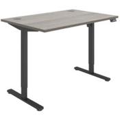Core Electric Single Motor Height Adjustable Sit Stand Desk 1200 x 800 Alaskan Grey Oak Top and Black frame 5 Year Warranty image