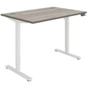 Core Electric Single Motor Height Adjustable Sit Stand Desk 1200 x 800 Alaskan Grey Oak Top and White frame 5 Year Warranty image