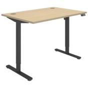 Core Electric Single Motor Height Adjustable Sit Stand Desk 1200 x 800 Canadian Oak Top and Black frame 5 Year Warranty image