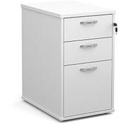 Desk High 3 Drawer Pedestal - White - 600mm