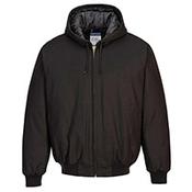 Portwest Duck Quilt Lined Hooded Jacket - Black - Size 4XL image