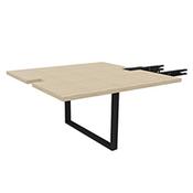Prestige Central Extension For Prestige Meeting Table Seats 4 People 1400x1400x735mm - Bleached Oak Top And A Metal Arch Ribbon Black Leg image