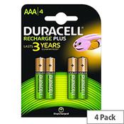 Duracell Stay Charged AAA Rechargeable NiMH 750mAh Batteries (4 Pack) 81364750 image