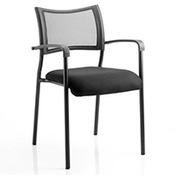 Brunswick Boardroom &amp; Visitor Black Fabric Chair With Arms Black Frame image