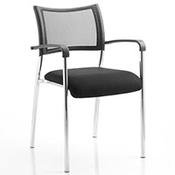 Brunswick Boardroom &amp; Visitor Chair Black Fabric With Arms Chrome Frame image