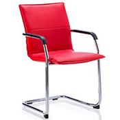 Echo Boardroom &amp; Visitor Cantilever Chair Red Bonded Leather With Arms image