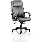 Plaza Executive Office Chair Black Bonded Leather With Arms image