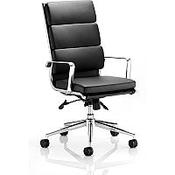 Savoy Executive Office Chair Black Bonded Leather High Back With Arms image