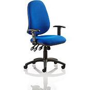 Eclipse XL III Lever Task Operator Office Chair Blue With Height Adjustable Arms image