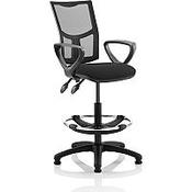 Eclipse II Lever Task Operator Office Chair Mesh Back With Black Seat With loop Arms With Draughtsman Kit image